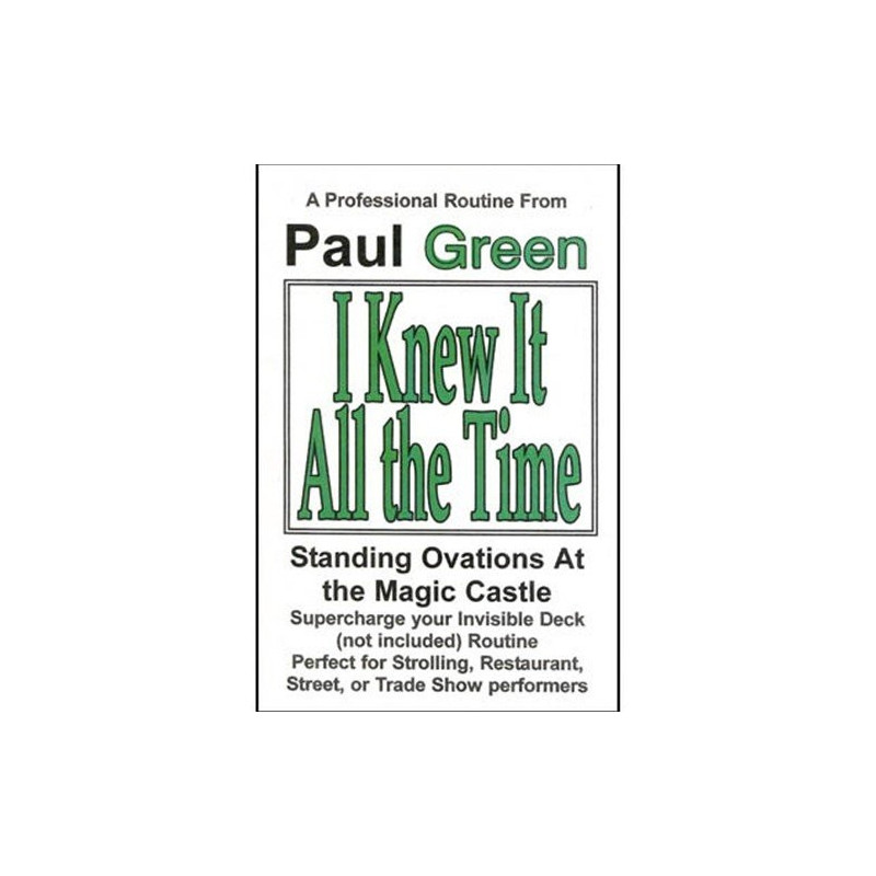 I Knew It All The Time by Paul Green n